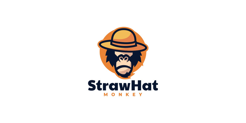 Logotipo simple del mono del sombrero de paja - Características Imagen 1