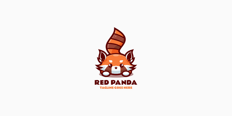 Conception de logo de dessin animé de mascotte de panda roux 1 - Caractéristiques de l’image 1