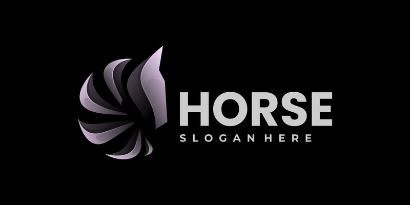 Style de logo dégradé de cheval vectoriel - Caractéristiques de l’image 1