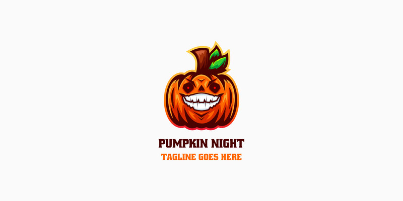 Простой логотип талисмана Pumpkin Night - Features Image 1
