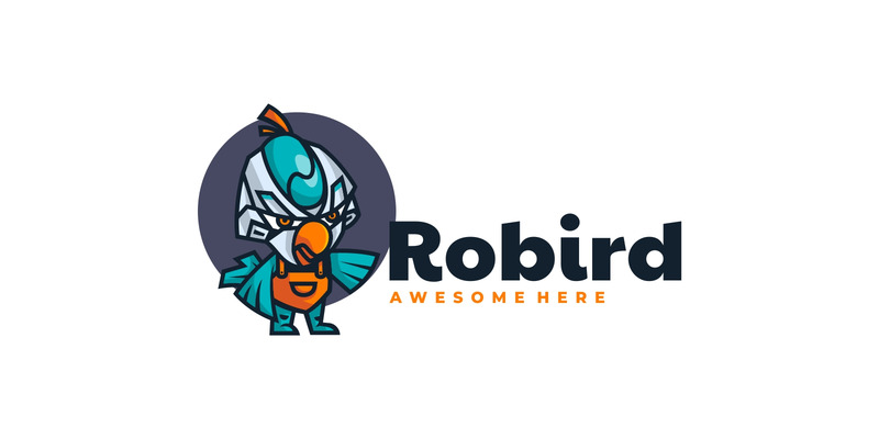 Logo de mascotte simple oiseau Robin - Caractéristiques de l’image 1