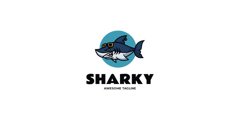 Logo mascotte semplice Sharky 22 - Caratteristiche Immagine 1
