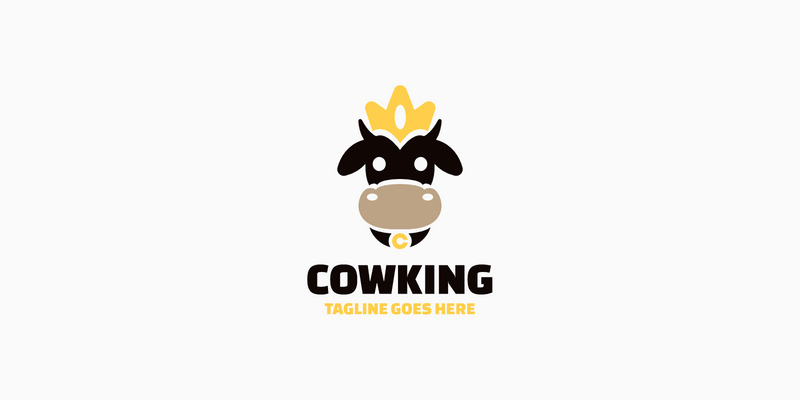 Logo mascotte semplice Cowking - Caratteristiche Immagine 1