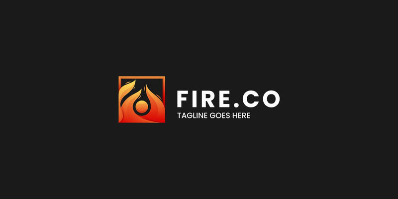 Stile logo colorato gradiente di fuoco - Caratteristiche Immagine 1
