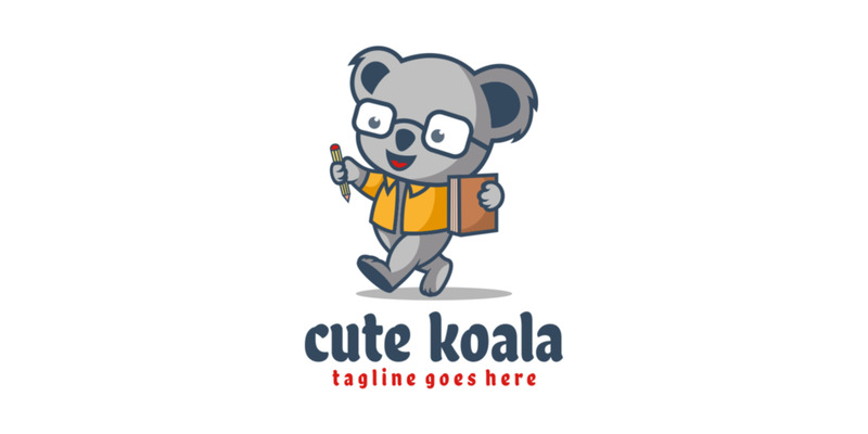 Niedliches Koala-Maskottchen-Cartoon-Logo - Eigenschaften Bild 1