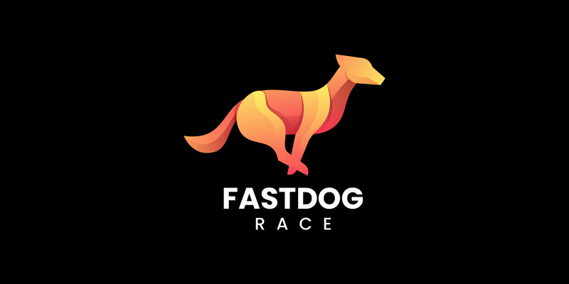 Fast Dog Gradient Logo Style 230280 Templatemonster