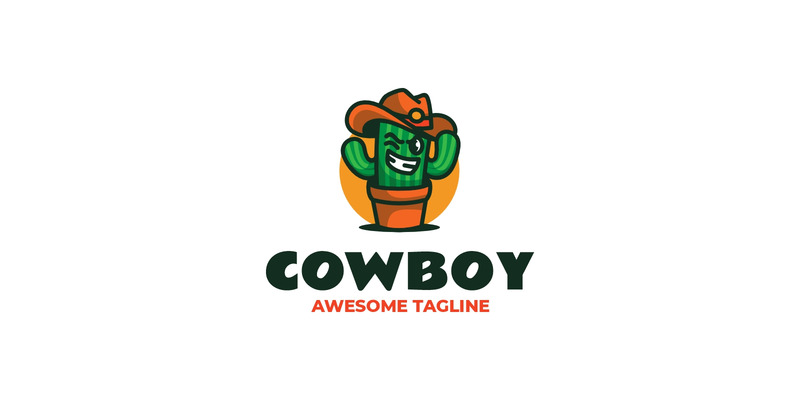 Mascot Cowboy Cactus Logo Design - Features Image 1