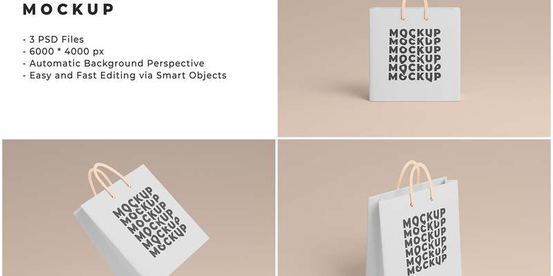 Modello mockup di sacchetto di carta - Caratteristiche Immagine 1