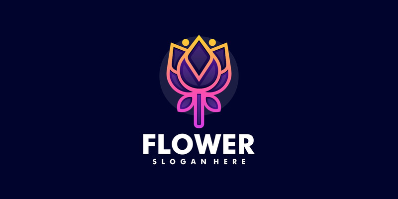 Estilo de logotipo de arte de linha de flores - Features Image 1