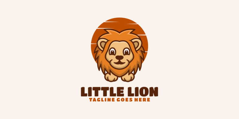 Kleines Löwe-Maskottchen-Cartoon-Logo 1 - Eigenschaften Bild 1