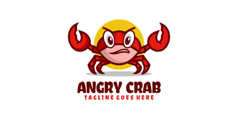 Angry Crab Mascot Cartoon Logo - Features Image 1