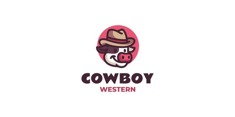 Cowboy - Cute Cow Mascot Logo Design - Features Image 1