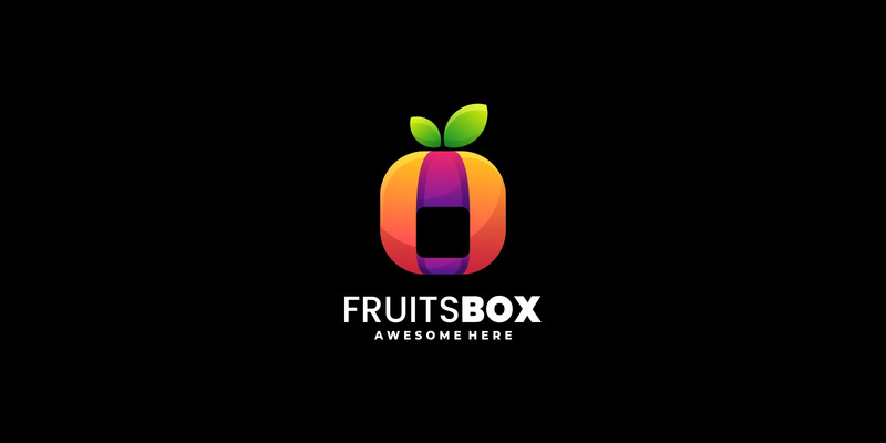 Diseño de logotipo colorido degradado de frutas - Características Imagen 1