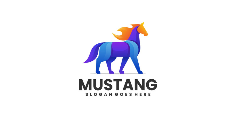Mustang Horse Gradient färgglad logotyp - Features Image 1