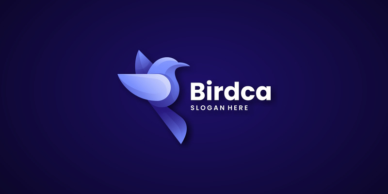Logo sfumato di colore dell'uccello in volo - Caratteristiche Immagine 1