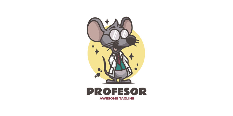 Logotipo dos desenhos animados da mascote do professor rato - Features Image 1