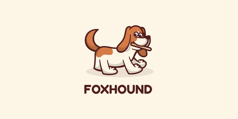 Logo della mascotte semplice di Foxhound - Caratteristiche Immagine 1