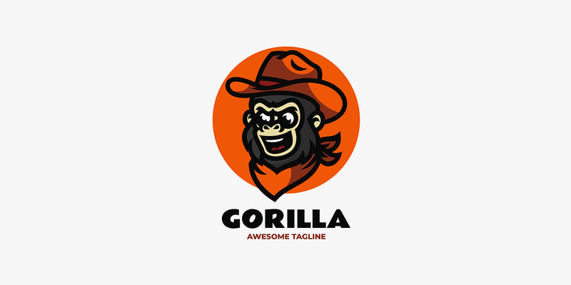 Logo kreskówki maskotki goryla 2 - Obraz funkcji 1