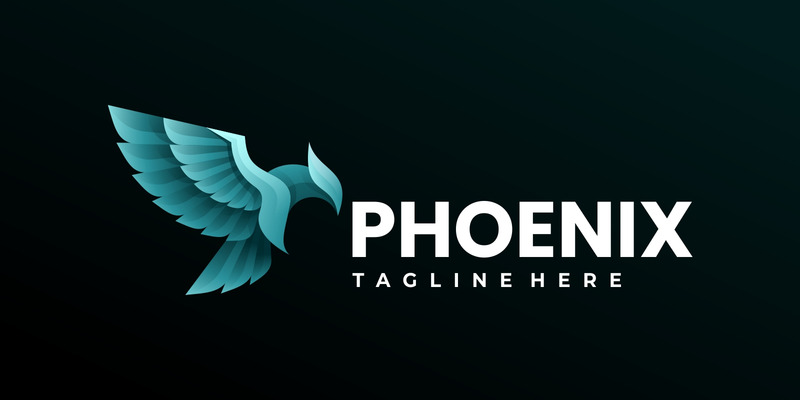 Vector Phoenix Bird Gradient Logo - Features Image 1