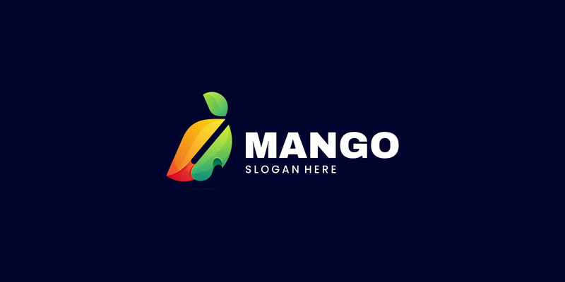 Design del logo colorato sfumato di mango - Caratteristiche Immagine 1