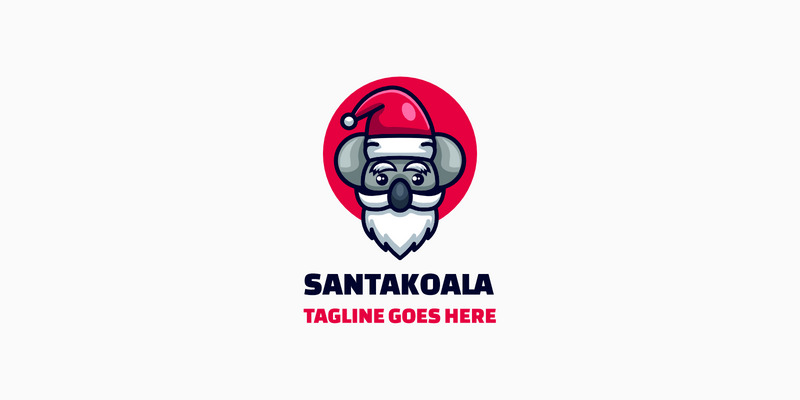 Logo mascotte semplice di Santa Koala - Caratteristiche Immagine 1