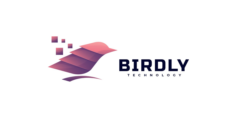 Bird Gradient Color Logo Style #215907 - TemplateMonster