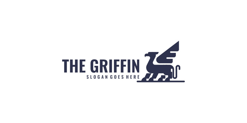 Modern Monochrome Mythical Griffin Logo Design - Features Image 1
