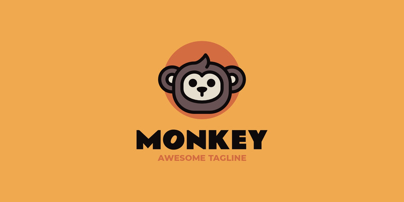 Monkey Flat Modern Logo Template 5 - Features Image 1