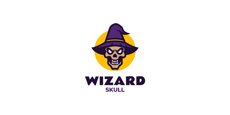 Mascot Skull Wizard Logo Design - Features Image 1