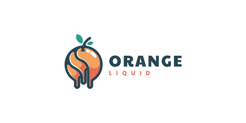 Orange Liquid Simple Mascot Logo - Features Image 1