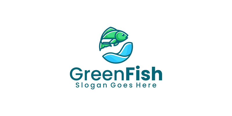 Mascot Green Fish Logo Design - Features Image 1