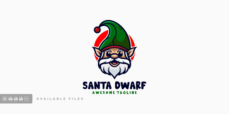 Logo del fumetto della mascotte di Babbo Natale nano - Caratteristiche Immagine 1