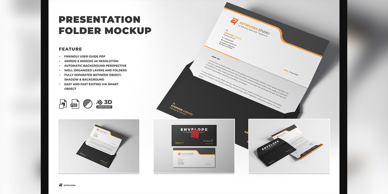 Envelope with Letterhead Mockup - Features Image 1