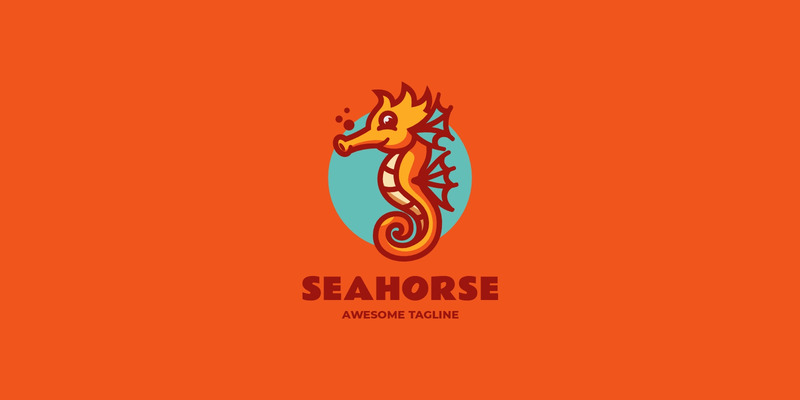 Logo mascotte semplice cavalluccio marino 3 - Caratteristiche Immagine 1