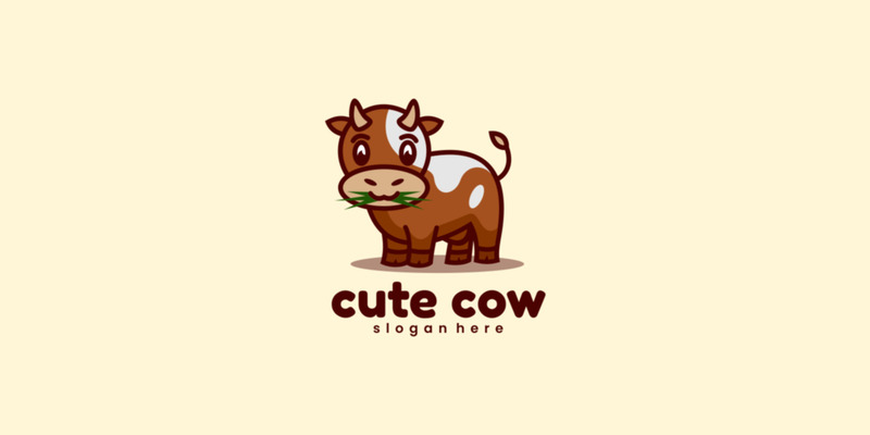 Cute Cow Cartoon Logo Style - Features Image 1