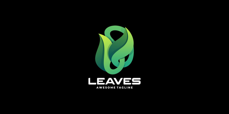 Logo dégradé de feuilles abstraites - Caractéristiques de l’image 1