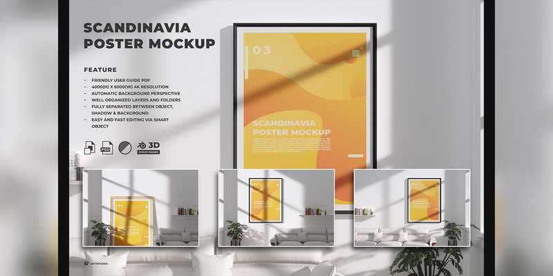 Wooden Frame Poster Mockup - Features Image 1
