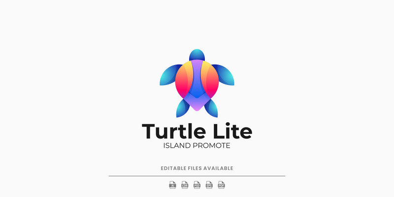 Turtle Gradient Colorful Logo Design - TemplateMonster