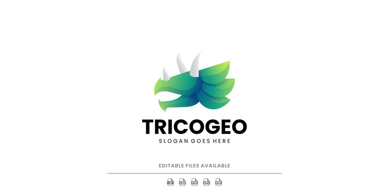 Gradient Modern Triceratop Logo Design - Features Image 1
