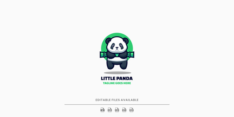 Logo mascotte del cartone animato del piccolo panda - Caratteristiche Immagine 1