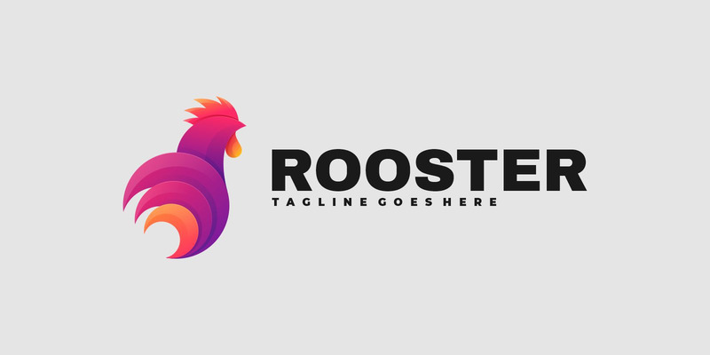 Vector Rooster Gradient Colorful Logo - Features Image 1