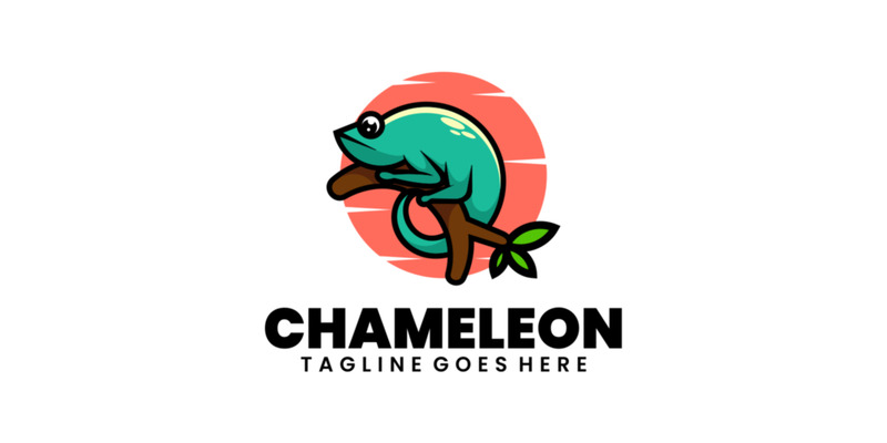 Logo mascotte semplice camaleonte 2 - Caratteristiche Immagine 1