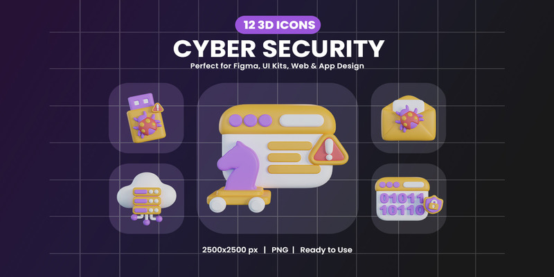 Дизайн 3D-иконки кибербезопасности 745 - Features Image 1