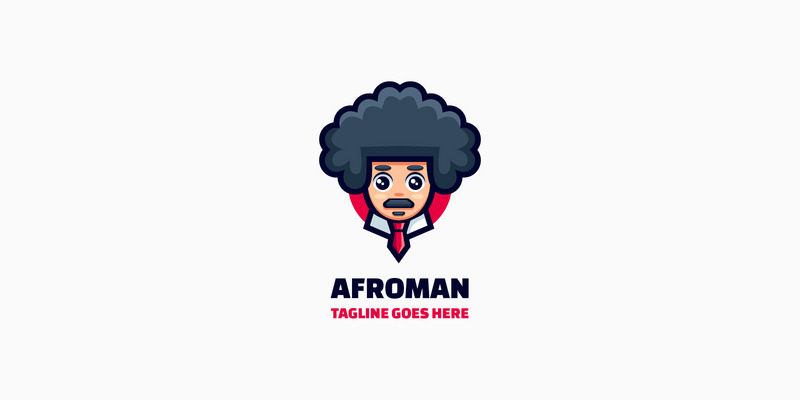 Логотип талисмана Afroman Simple - Features Image 1