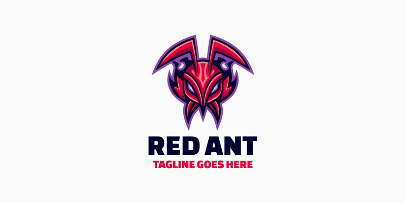 Logo mascotte semplice della formica rossa - Caratteristiche Immagine 1