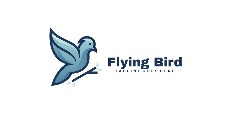 Logo de mascotte dégradé oiseau volant - Caractéristiques de l’image 1
