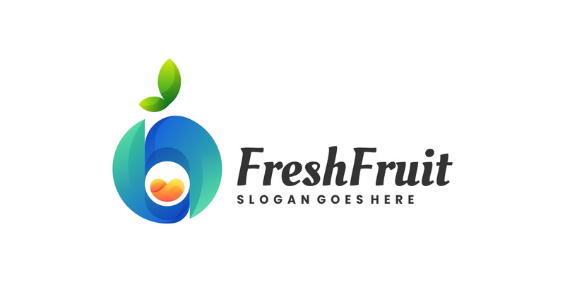 Modello di logo sfumato di frutta fresca - Caratteristiche Immagine 1