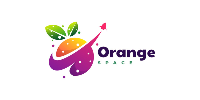 Logo degradado de planeta naranja - Características Imagen 1