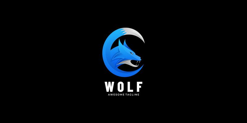 Circle Wolf Gradient Logo - Features Image 1