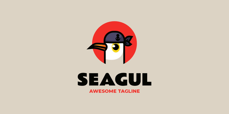Logo mascotte semplice Seagul 23 - Caratteristiche Immagine 1